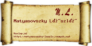 Matyasovszky László névjegykártya