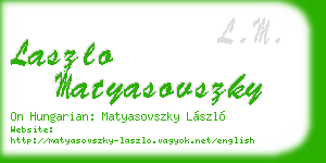 laszlo matyasovszky business card